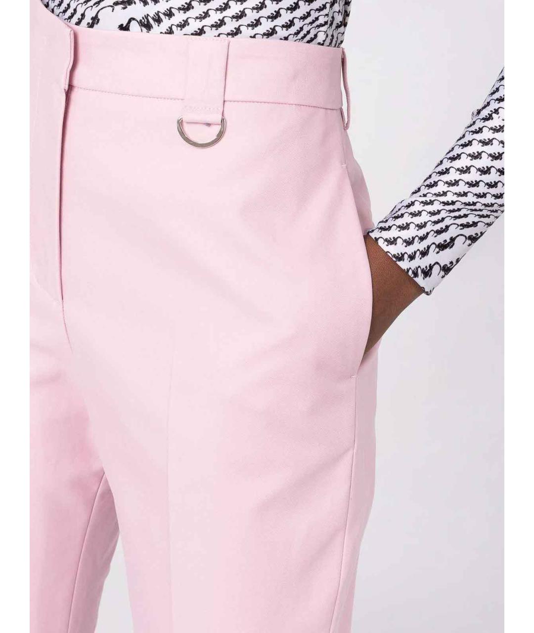 MSGM Розовые хлопковые прямые брюки, фото 5