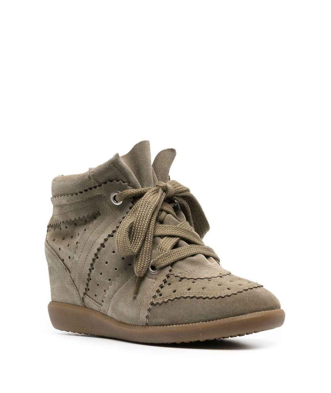 ISABEL MARANT Серые кожаные кроссовки, фото 2