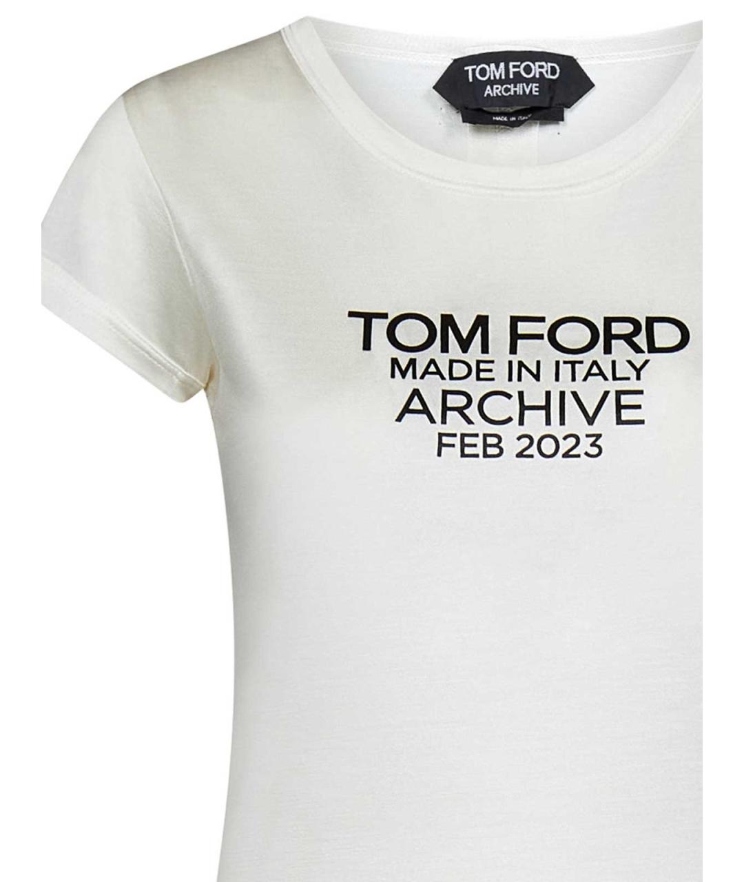 TOM FORD Белая шелковая футболка, фото 3