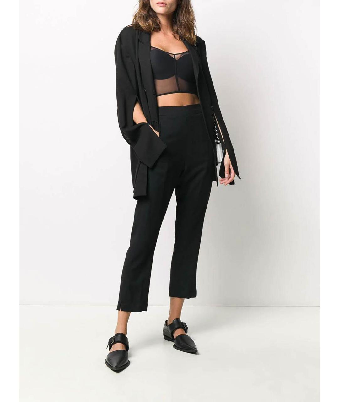 ANN DEMEULEMEESTER Черные хлопковые брюки широкие, фото 2