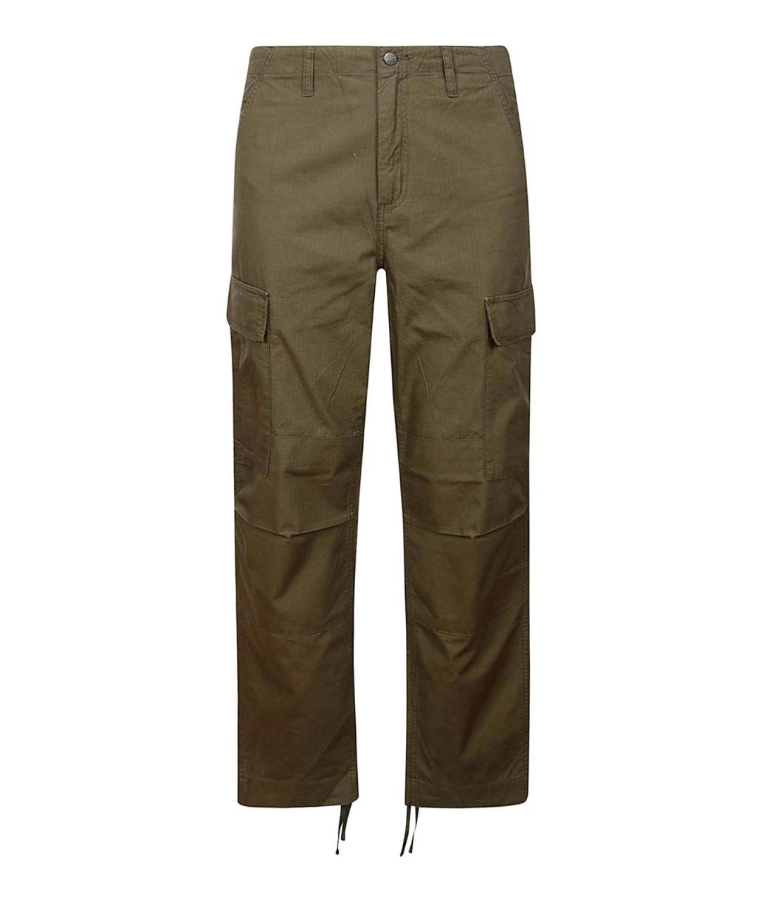 CARHARTT Зеленые хлопковые повседневные брюки, фото 1