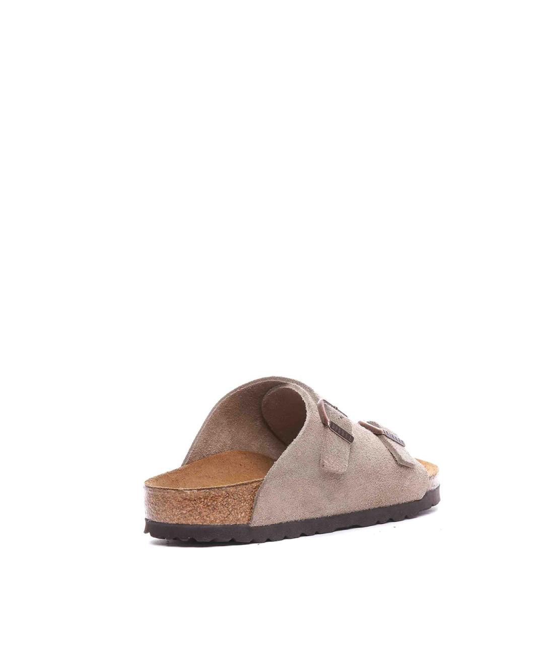 BIRKENSTOCK Бежевые замшевые шлепанцы, фото 2