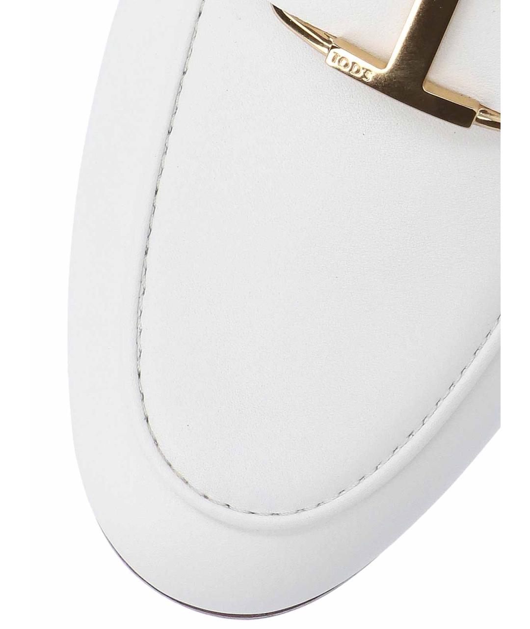 TOD'S Белые кожаные лоферы, фото 5