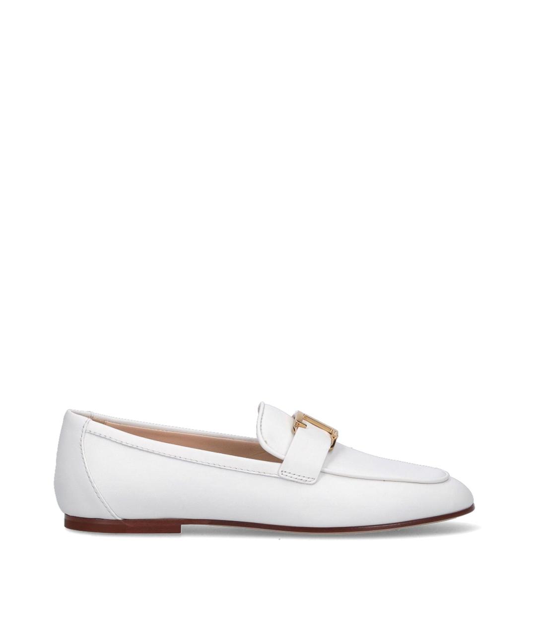 TOD'S Белые кожаные лоферы, фото 1