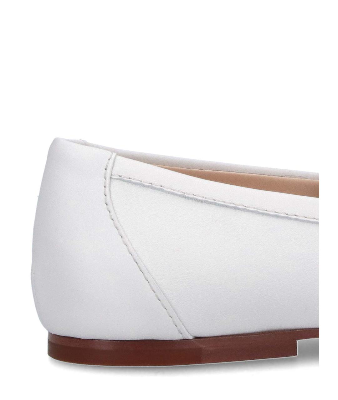 TOD'S Белые кожаные лоферы, фото 4