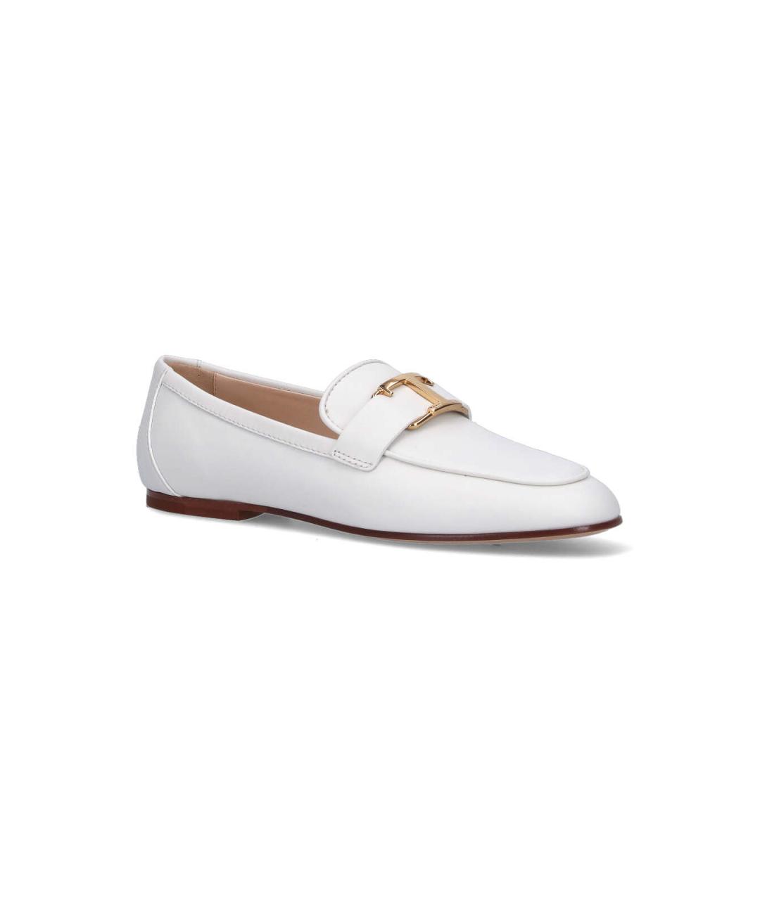 TOD'S Белые кожаные лоферы, фото 2