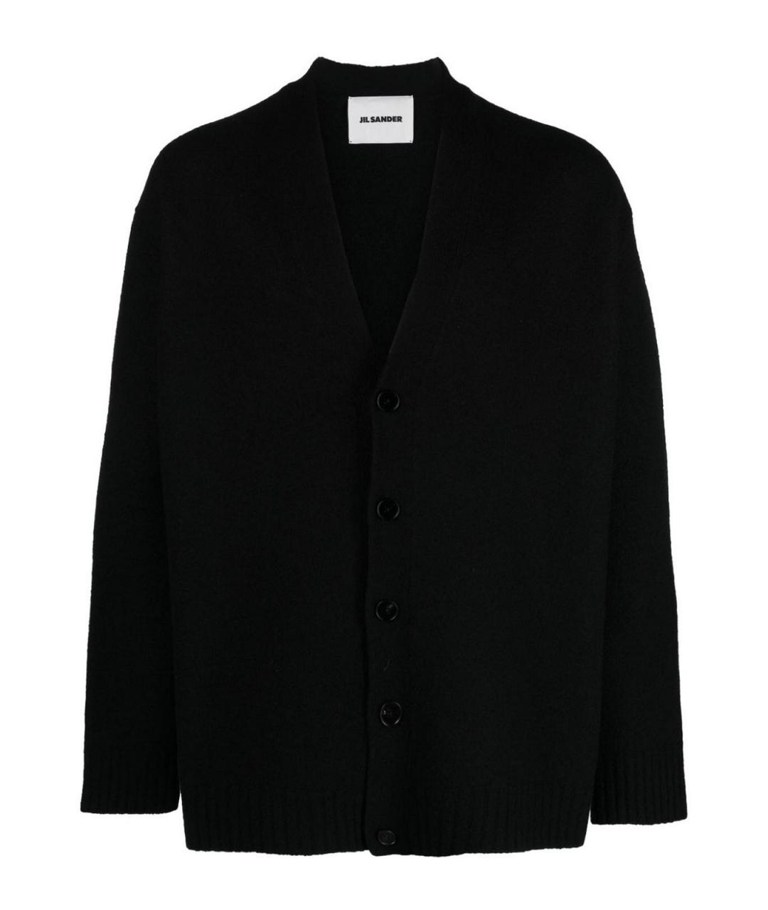 JIL SANDER Черный шерстяной кардиган, фото 1