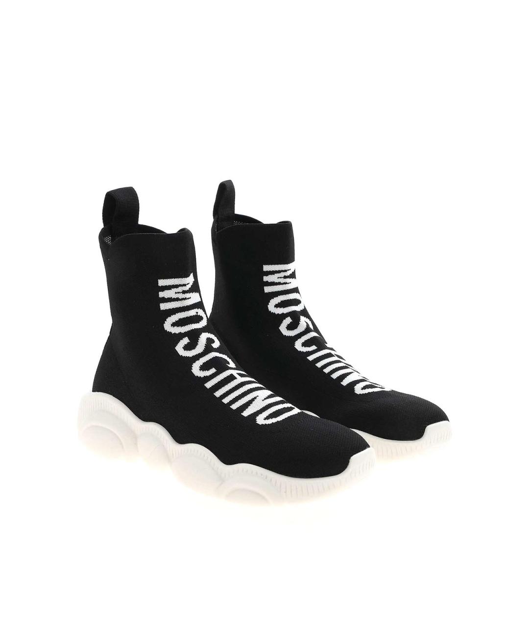 MOSCHINO Черные кожаные кроссовки, фото 2