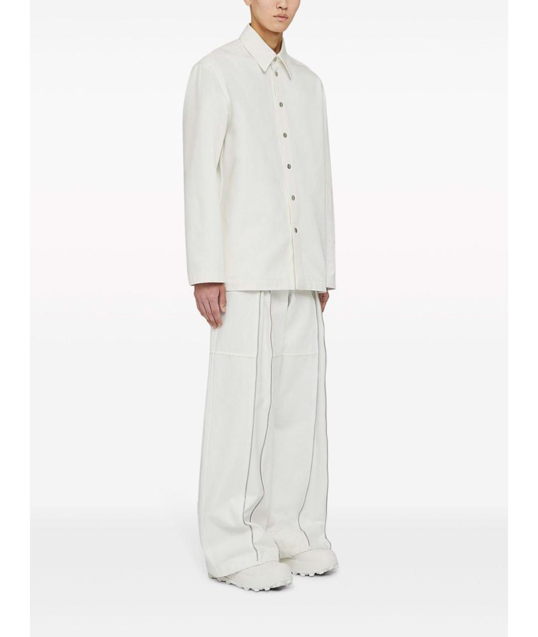 JIL SANDER Белая хлопковая классическая рубашка, фото 2