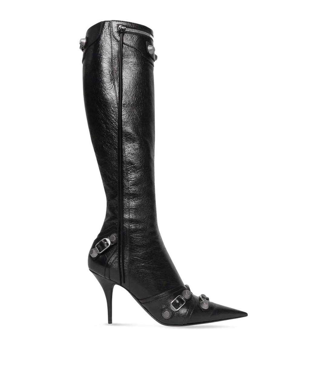 BALENCIAGA Черные кожаные сапоги, фото 1