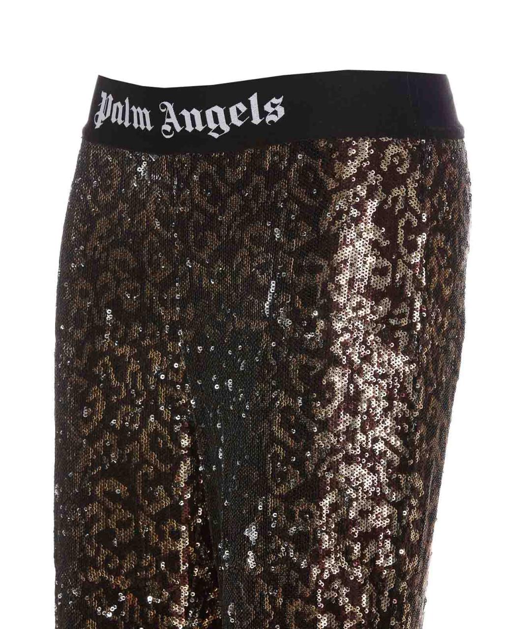 PALM ANGELS Коричневые полиамидовые брюки широкие, фото 3