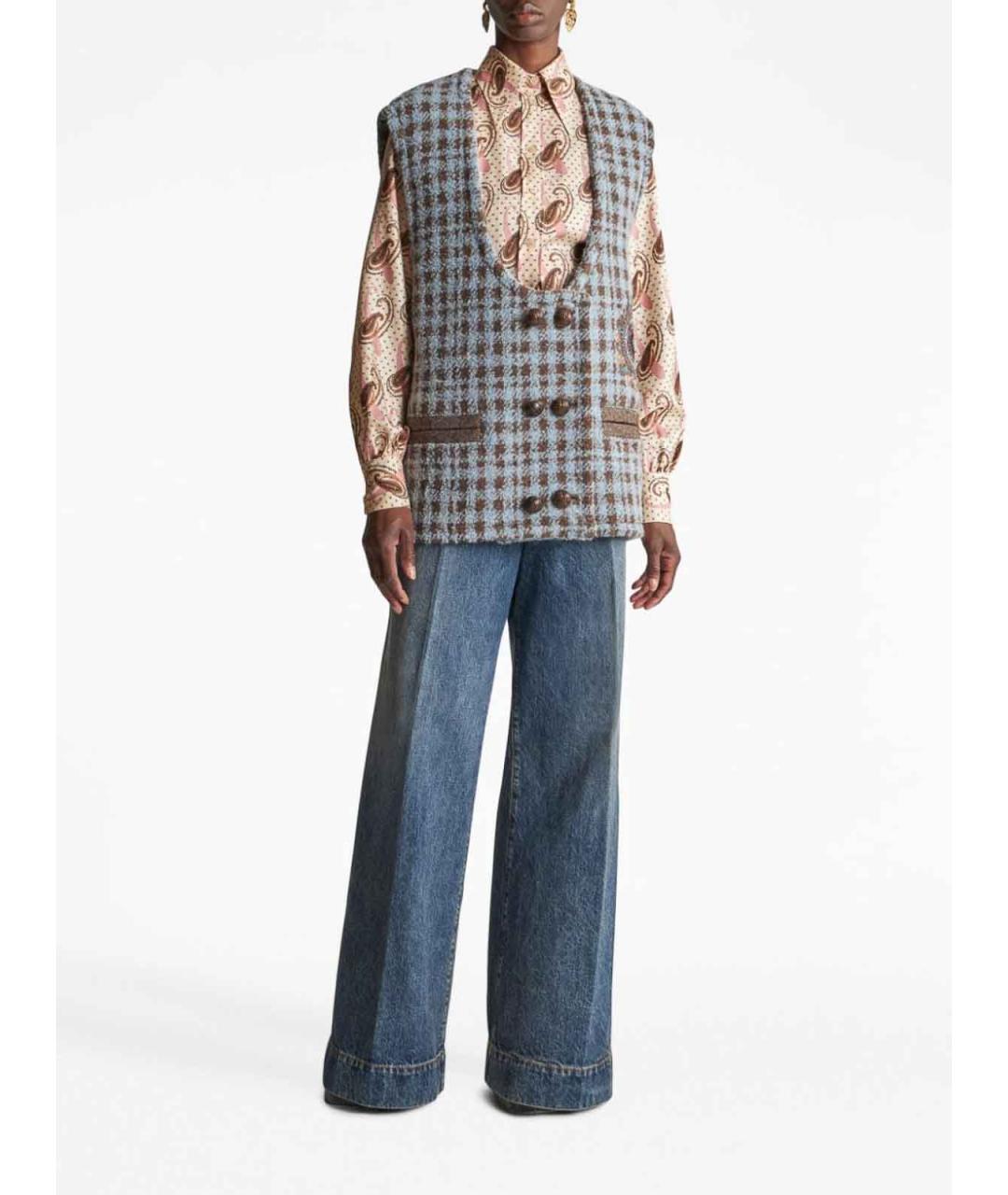 ETRO Синяя шерстяная жилетка, фото 3