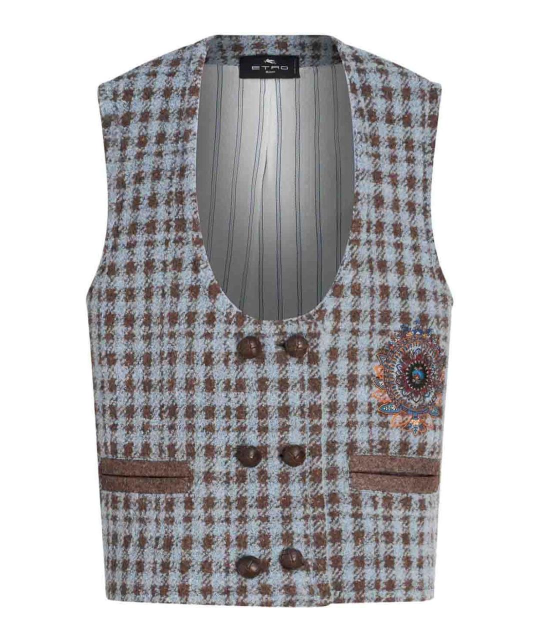 ETRO Синяя шерстяная жилетка, фото 1
