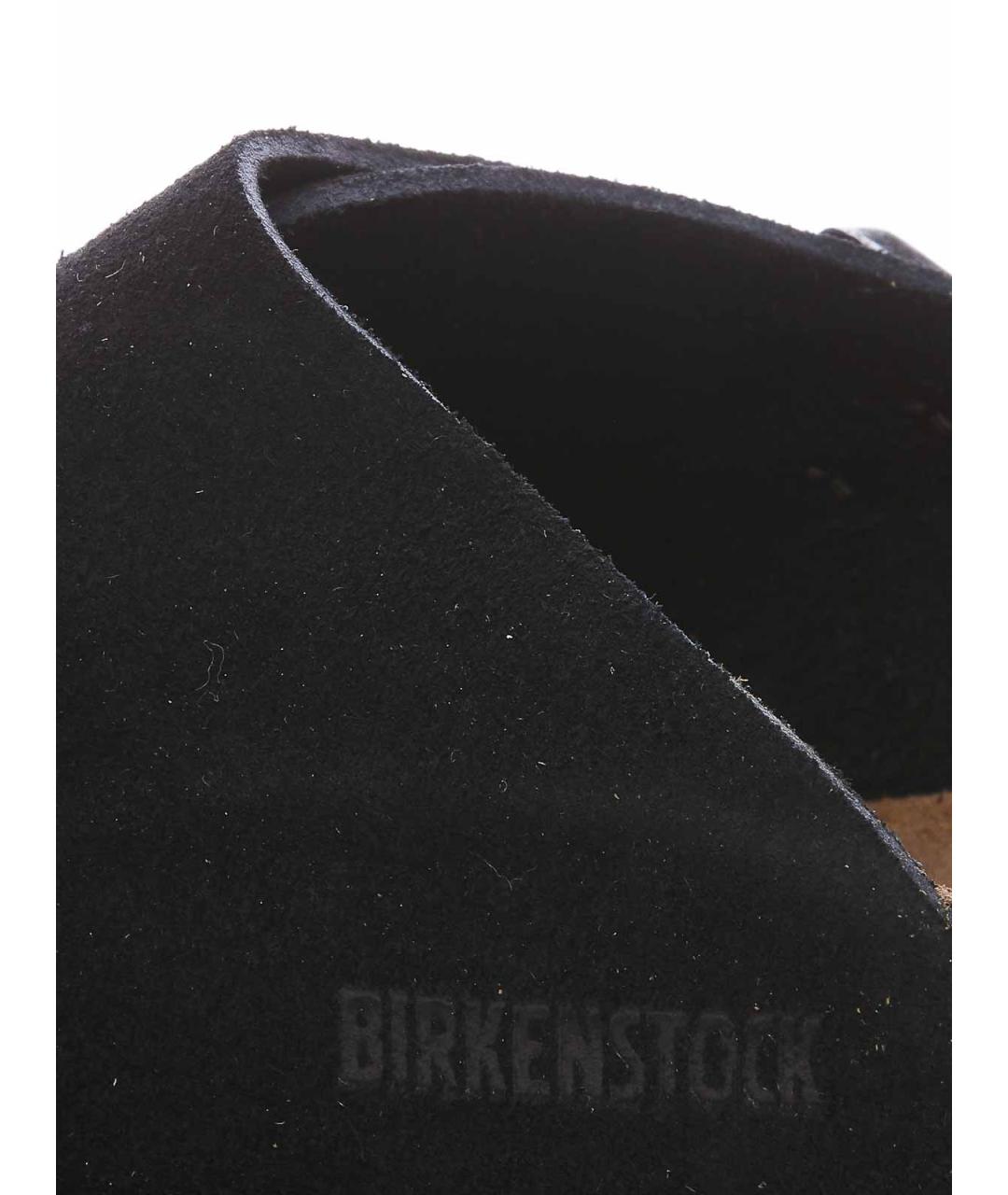 BIRKENSTOCK Черные замшевые шлепанцы, фото 3