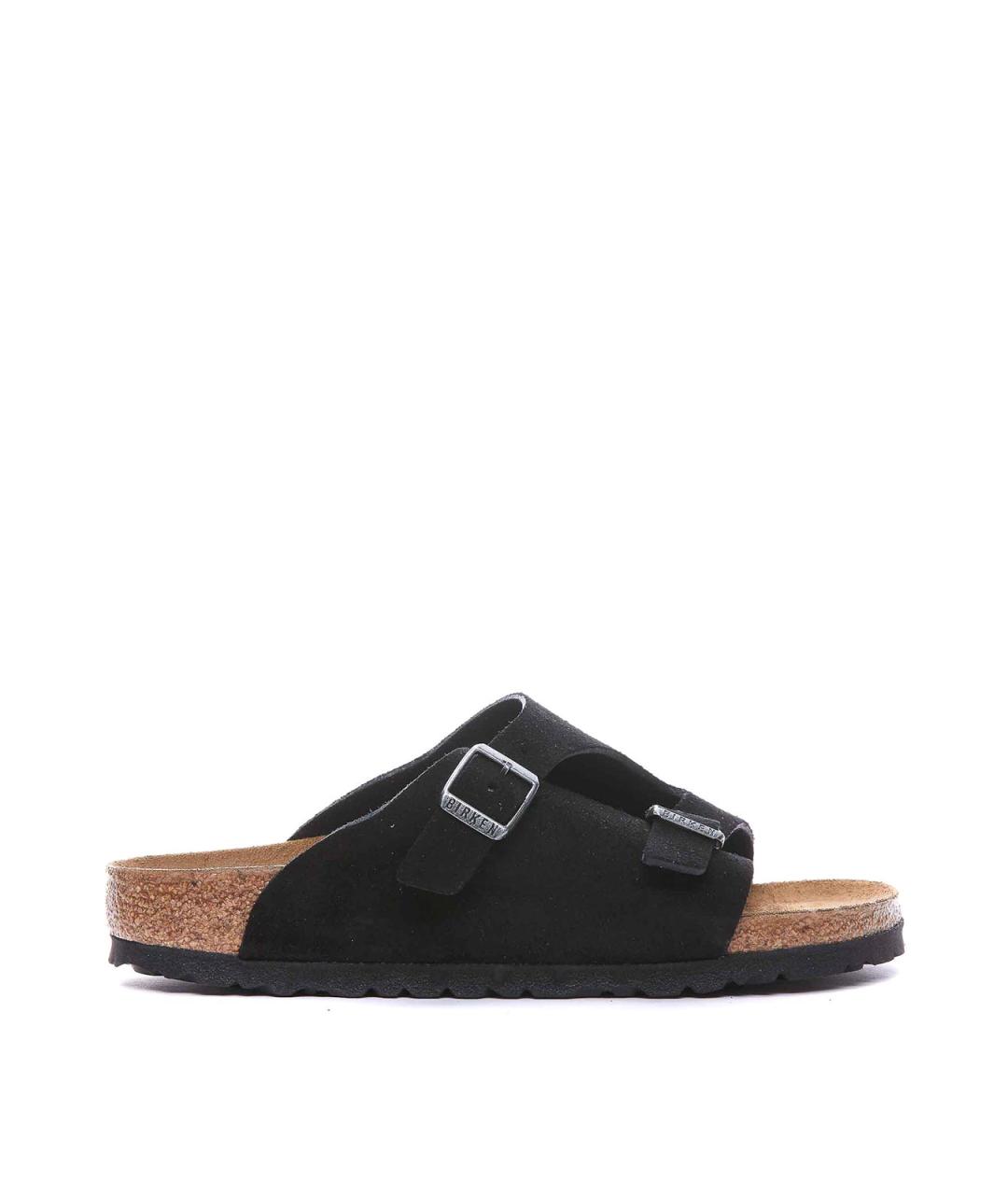 BIRKENSTOCK Черные замшевые шлепанцы, фото 1