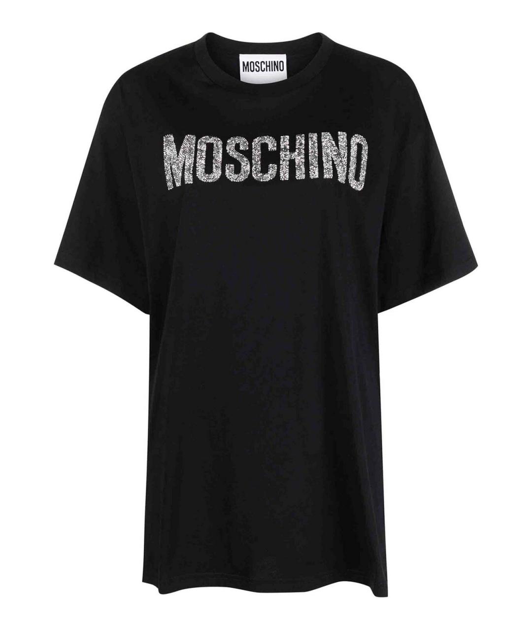 MOSCHINO Черная хлопковая футболка, фото 1