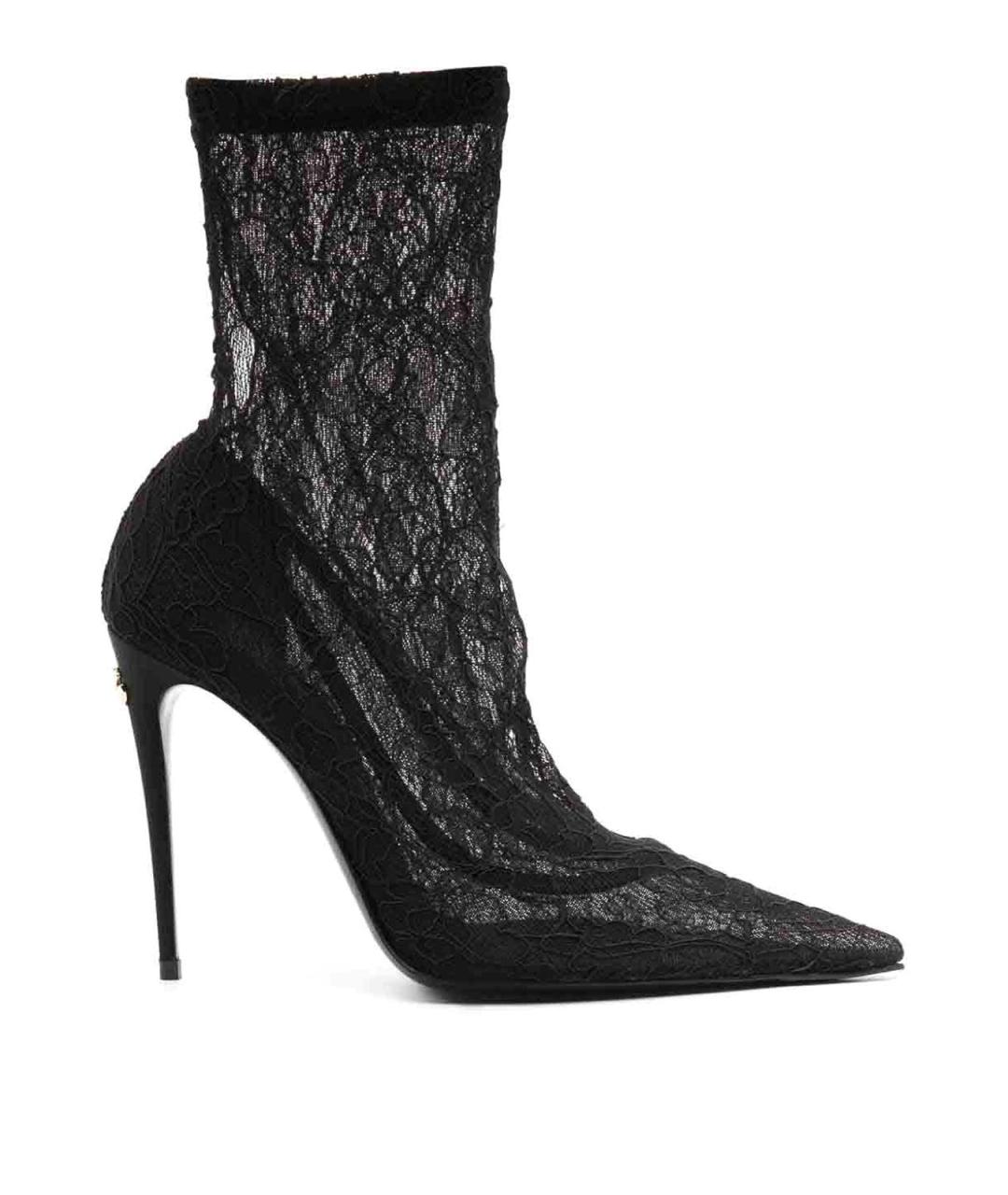 DOLCE&GABBANA Черные синтетические ботильоны, фото 1