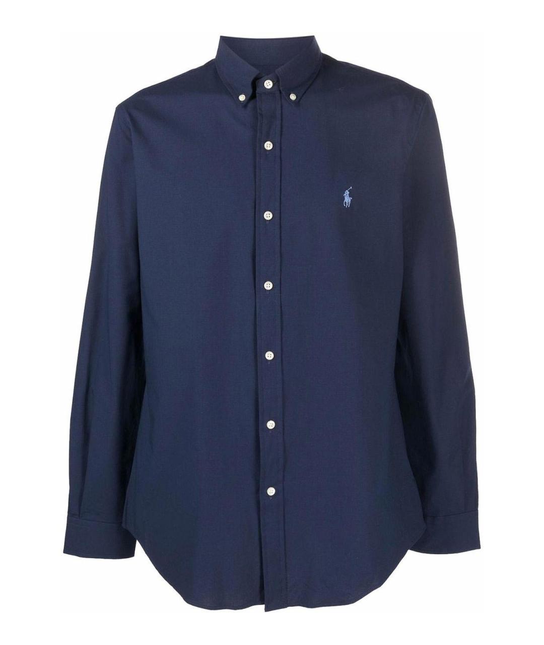 POLO RALPH LAUREN Синяя хлопковая классическая рубашка, фото 1