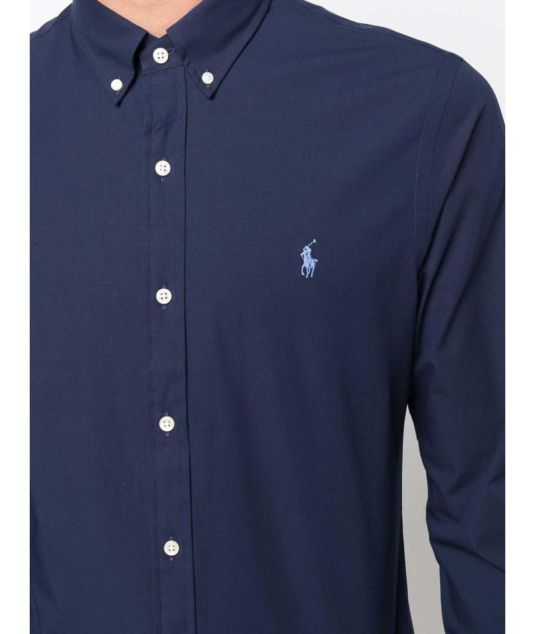 POLO RALPH LAUREN Синяя хлопковая классическая рубашка, фото 3