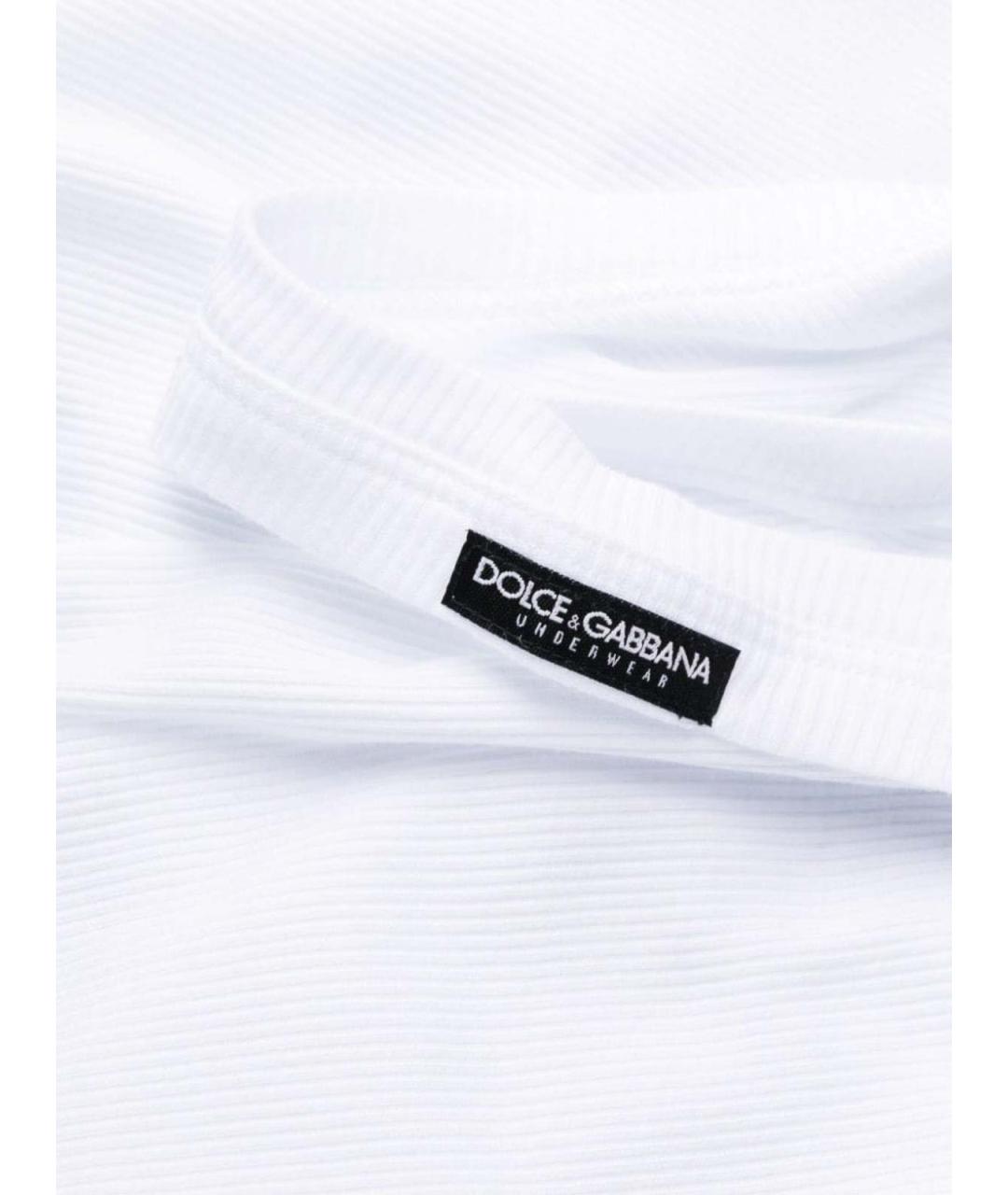 DOLCE&GABBANA Белая хлопковая майка, фото 3