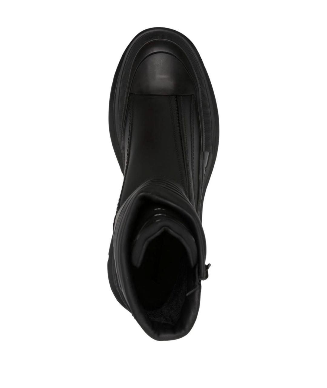 ALEXANDER MCQUEEN Черные кожаные низкие ботинки, фото 2