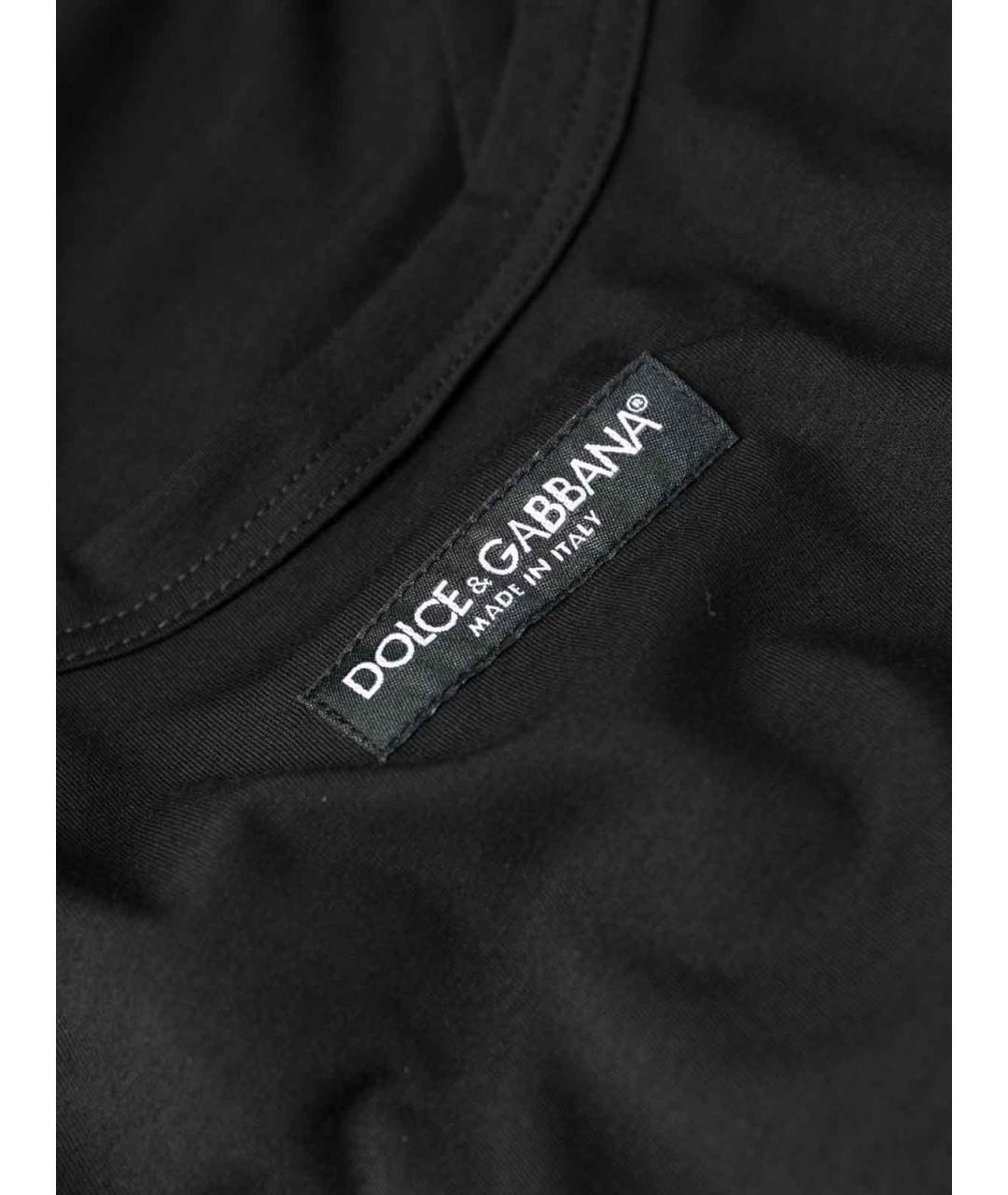 DOLCE&GABBANA Черная хлопковая майка, фото 2