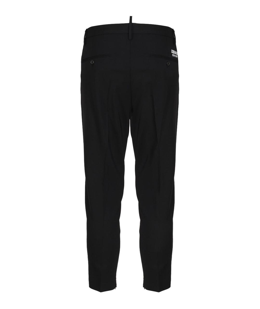DSQUARED2 Черные шерстяные повседневные брюки, фото 2