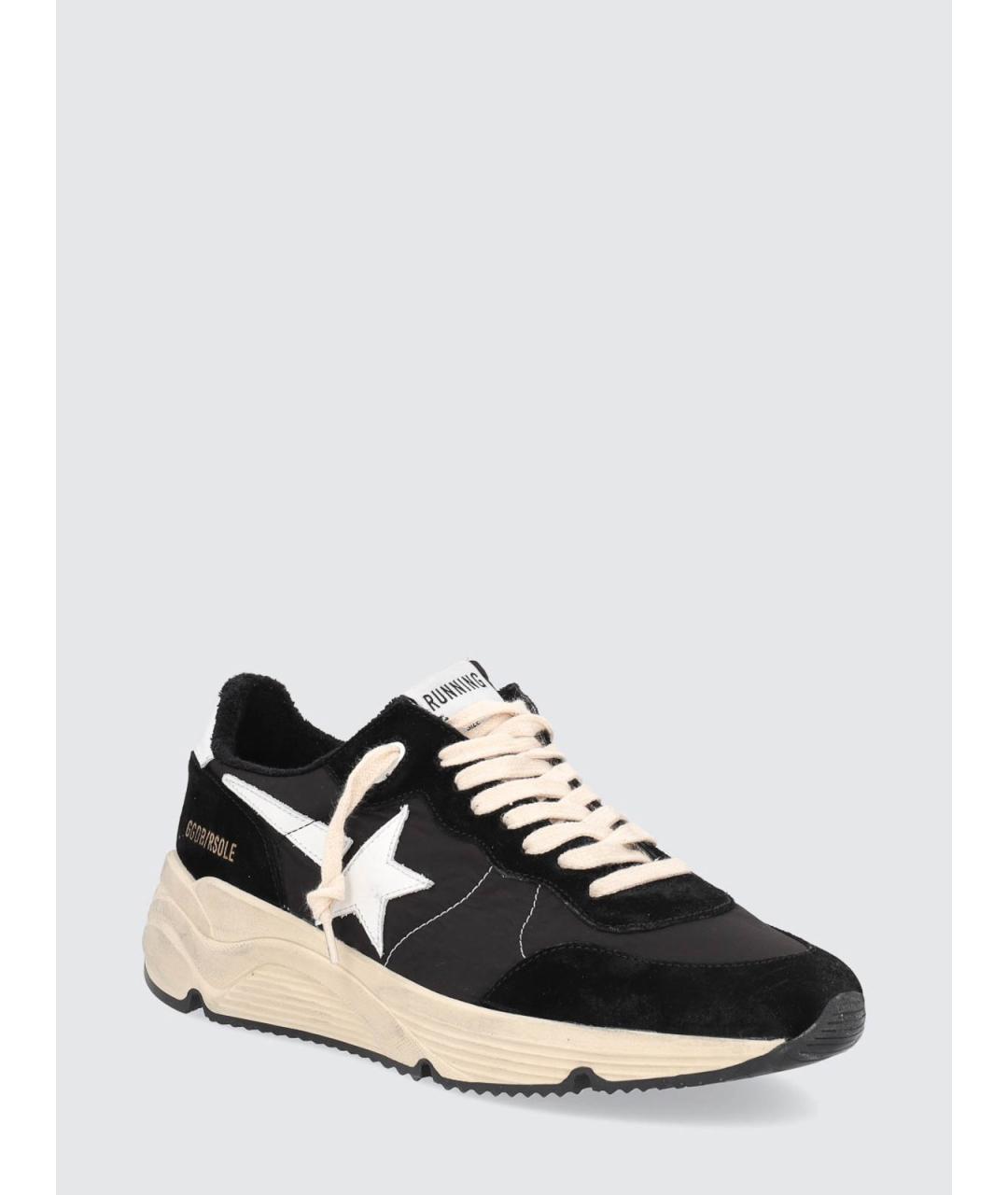 GOLDEN GOOSE Черные кожаные низкие кроссовки / кеды, фото 2