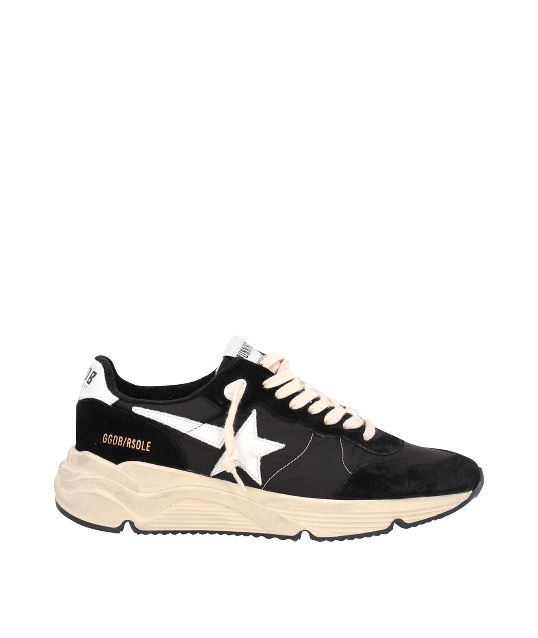 GOLDEN GOOSE Черные кожаные низкие кроссовки / кеды, фото 1