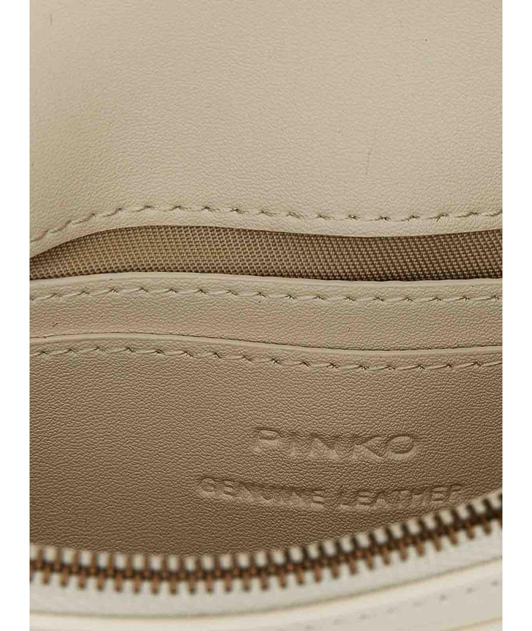 PINKO Белая кожаная сумка через плечо, фото 4