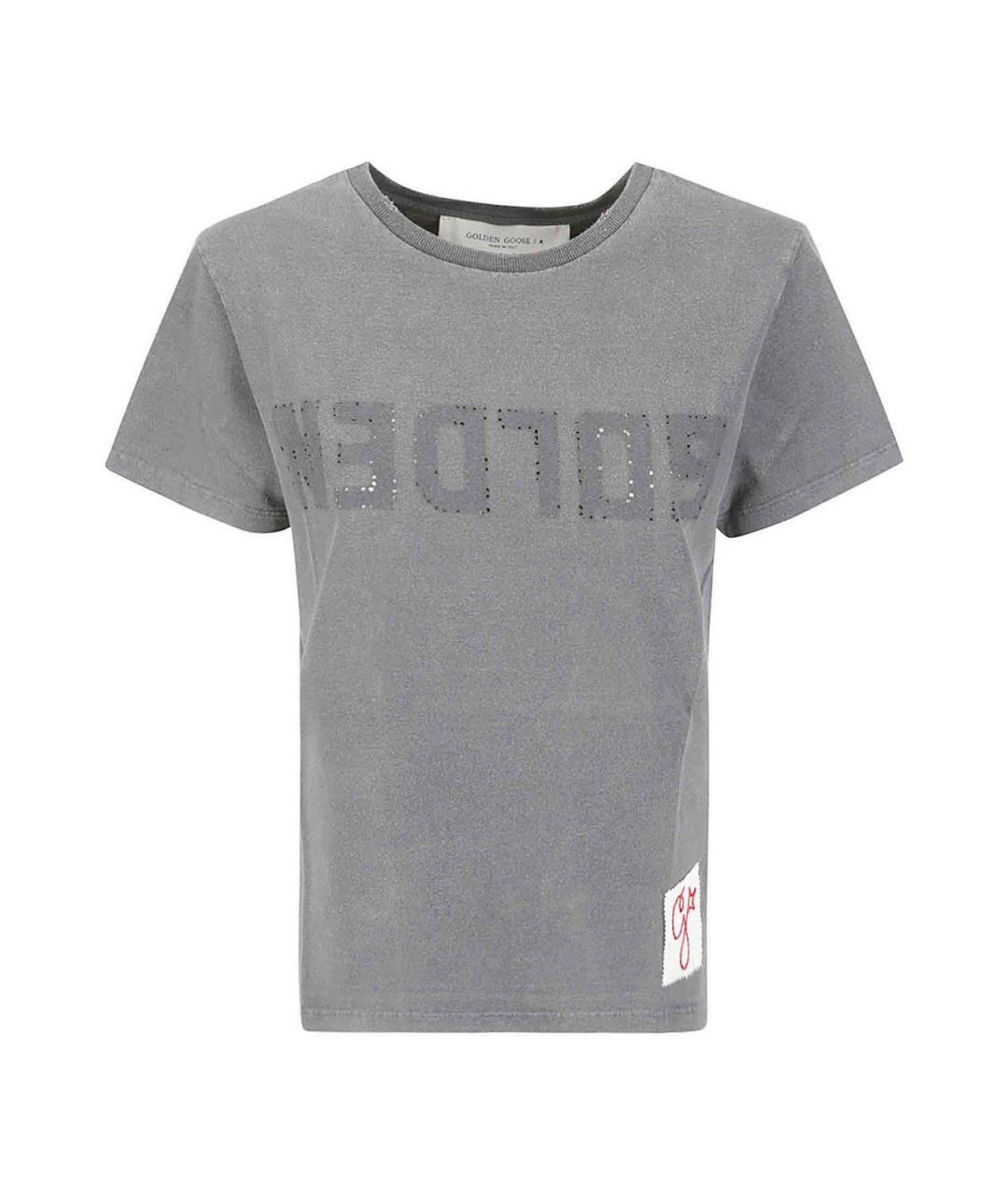 GOLDEN GOOSE Серая хлопковая футболка, фото 1
