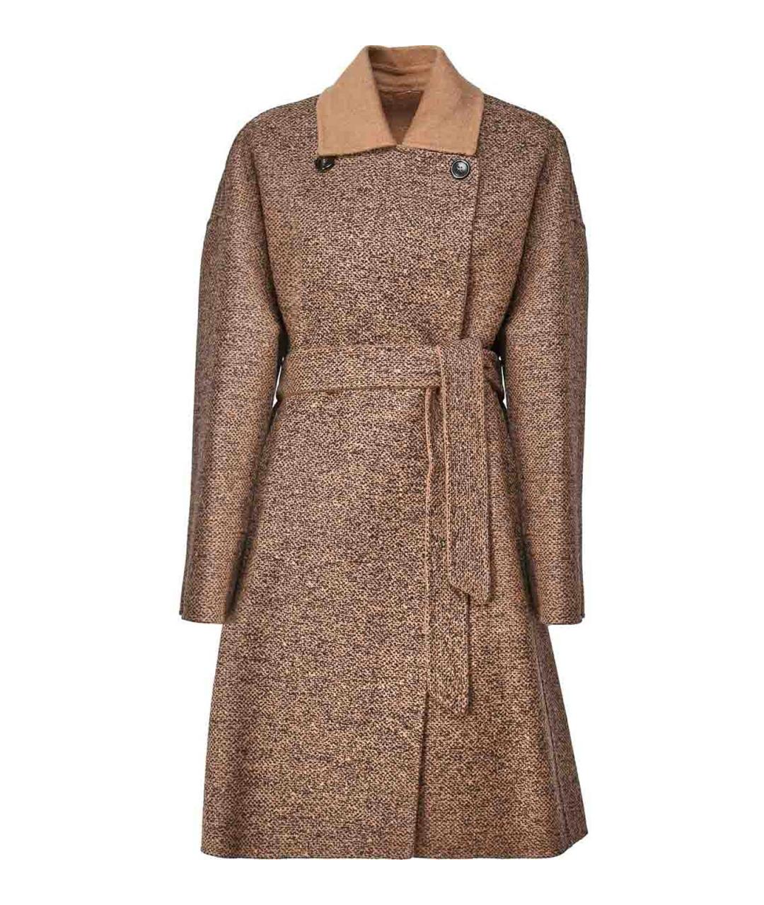 MAX MARA Коричневое шерстяное пальто, фото 1