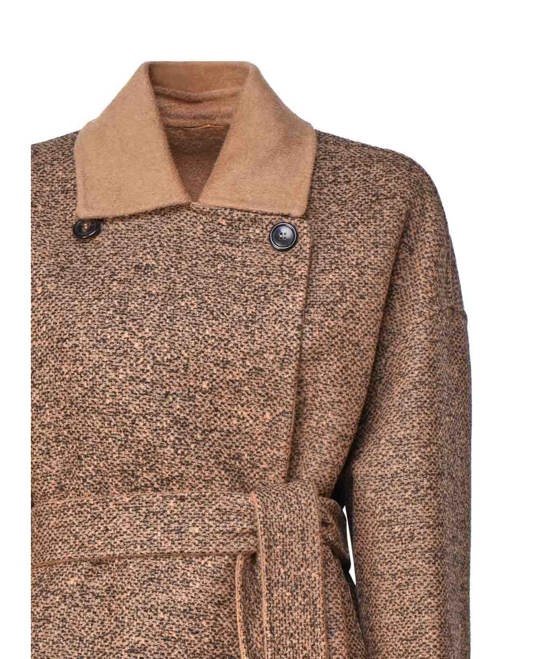 MAX MARA Коричневое шерстяное пальто, фото 3