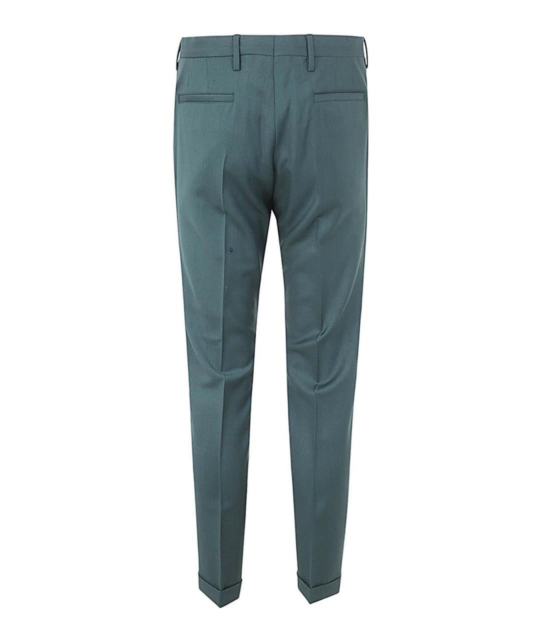 PAUL SMITH Зеленые шерстяные классические брюки, фото 2