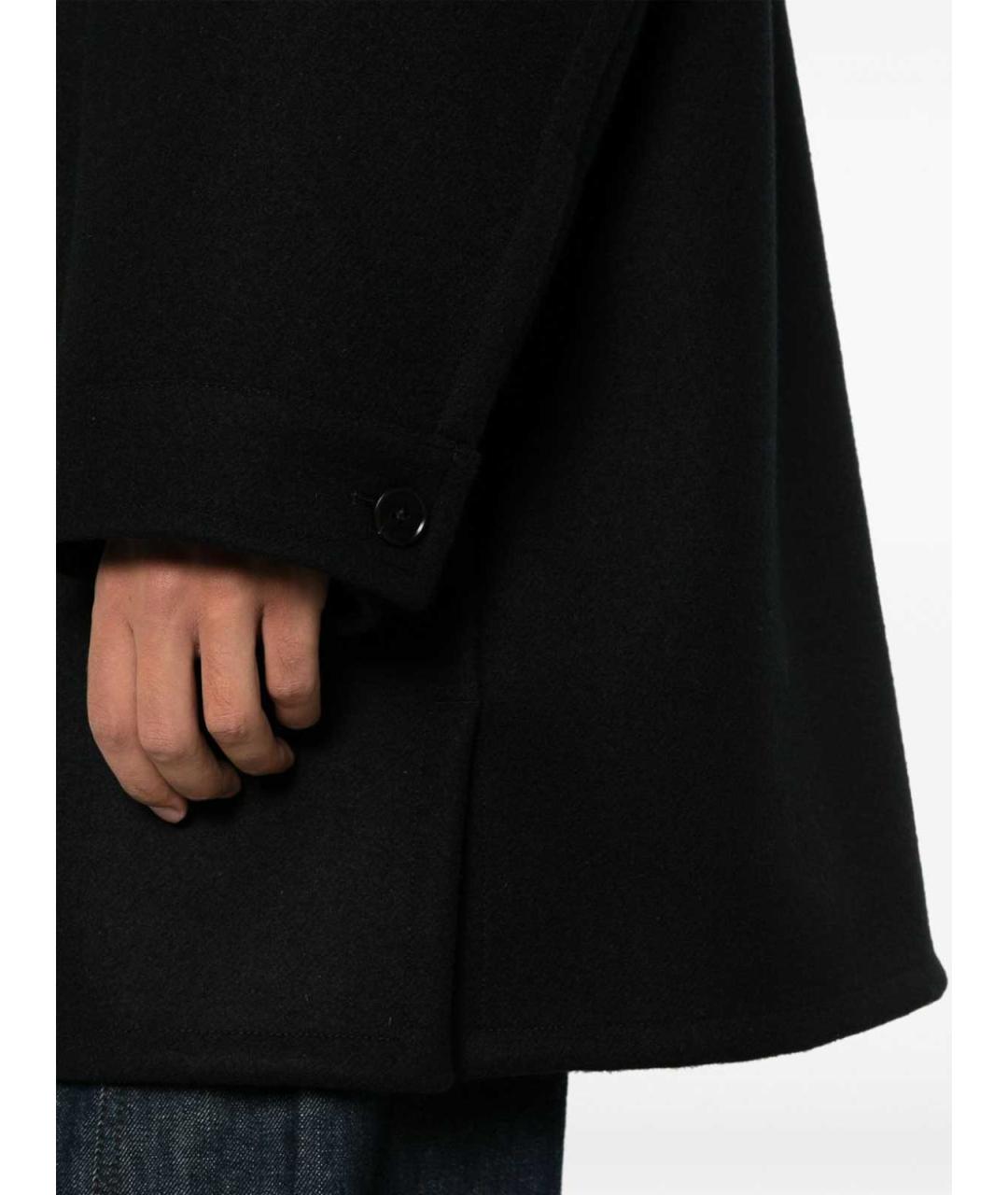 JIL SANDER Черное шерстяное пальто, фото 2