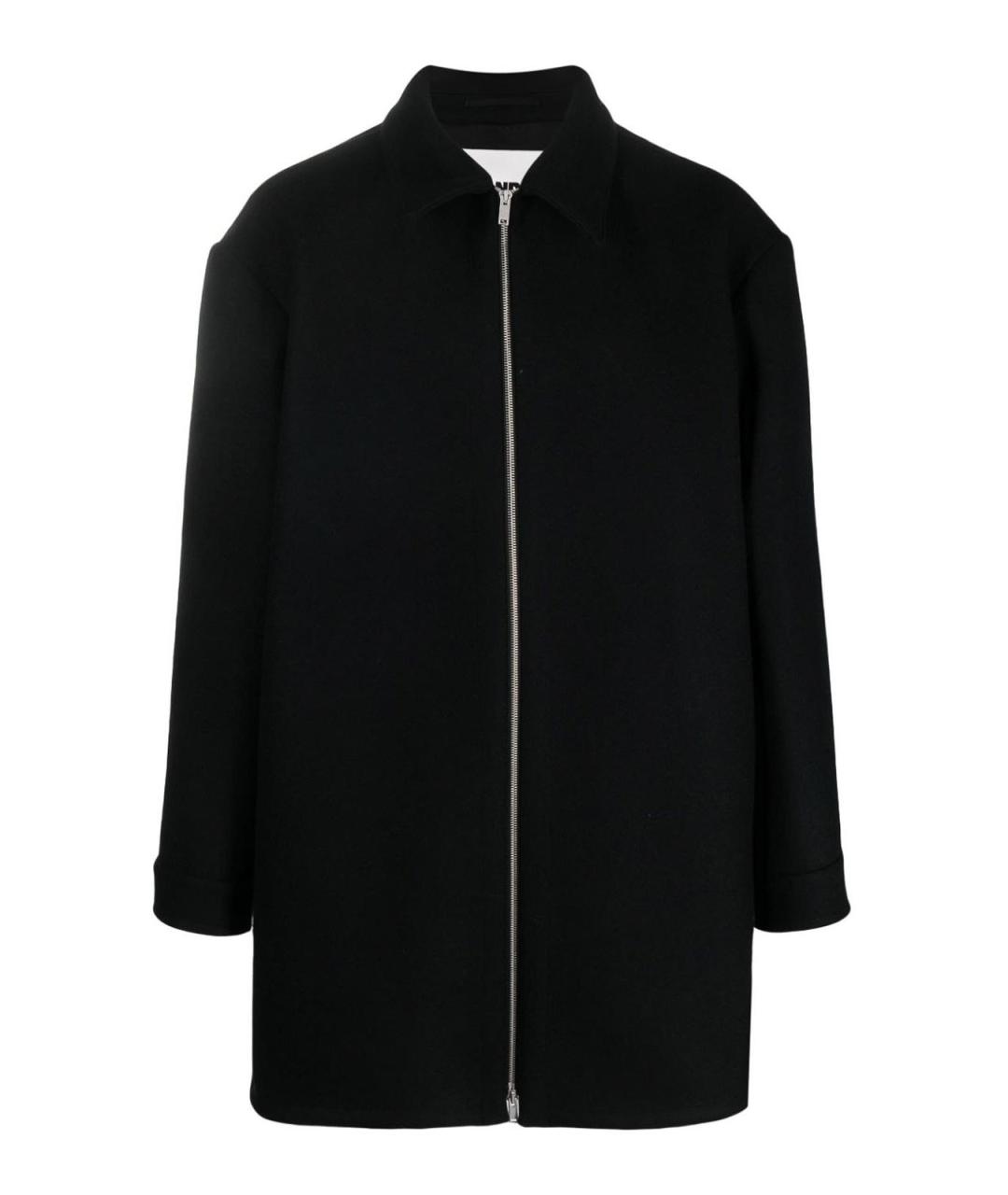 JIL SANDER Черное шерстяное пальто, фото 1