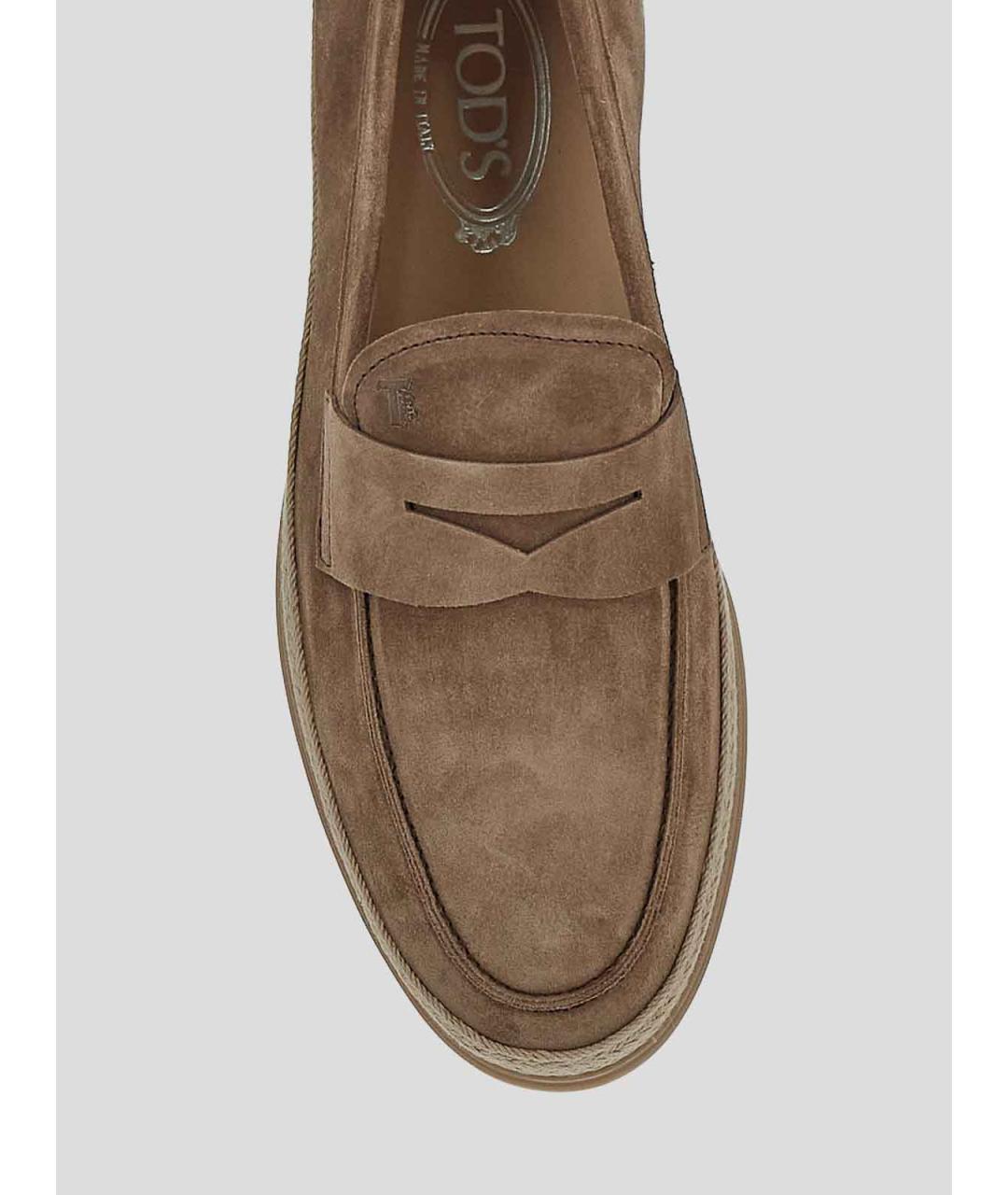 TOD'S Коричневые замшевые лоферы, фото 4