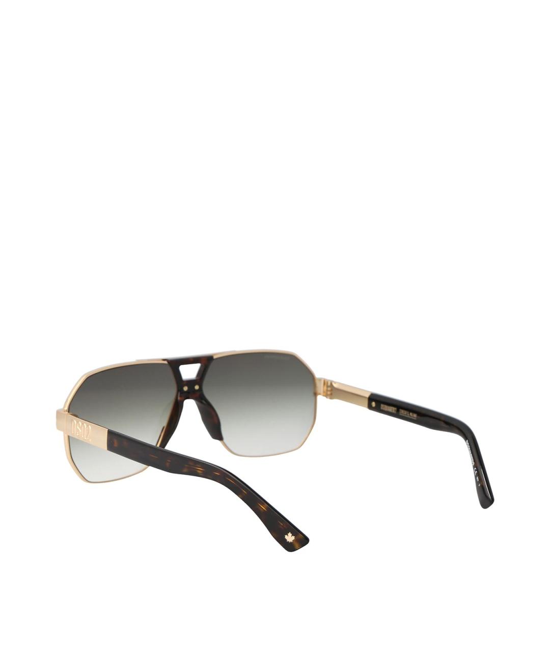 DSQUARED2 Золотые металлические солнцезащитные очки, фото 4