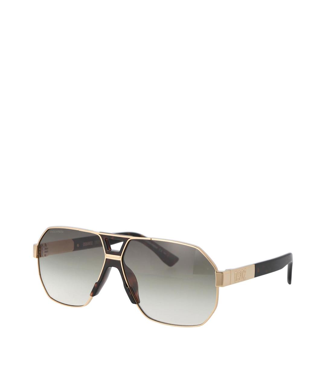 DSQUARED2 Золотые металлические солнцезащитные очки, фото 2