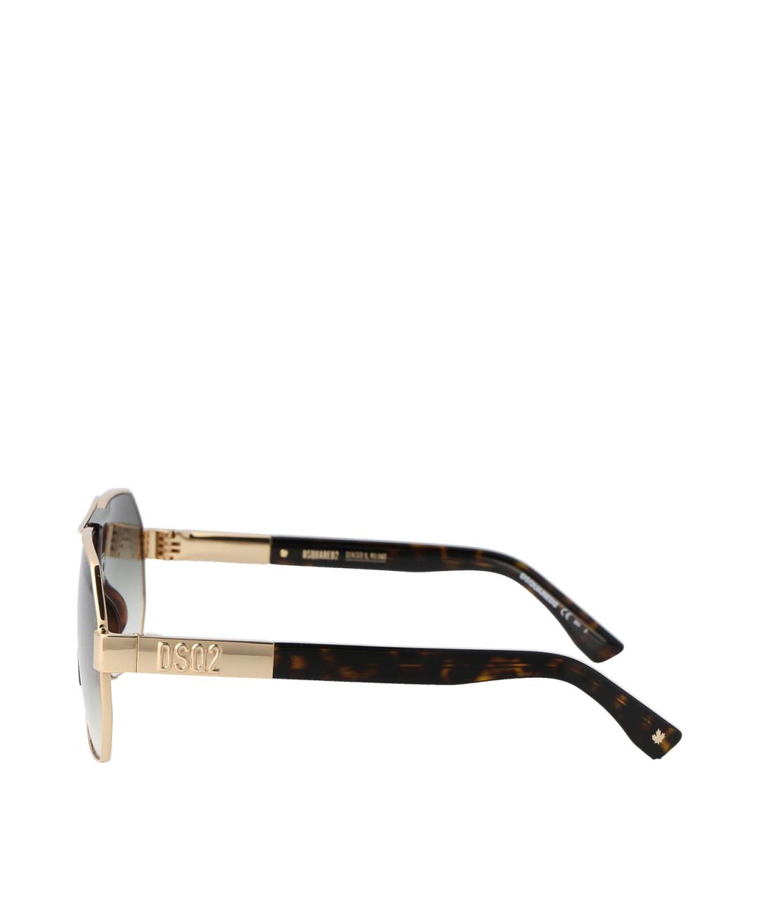 DSQUARED2 Золотые металлические солнцезащитные очки, фото 3