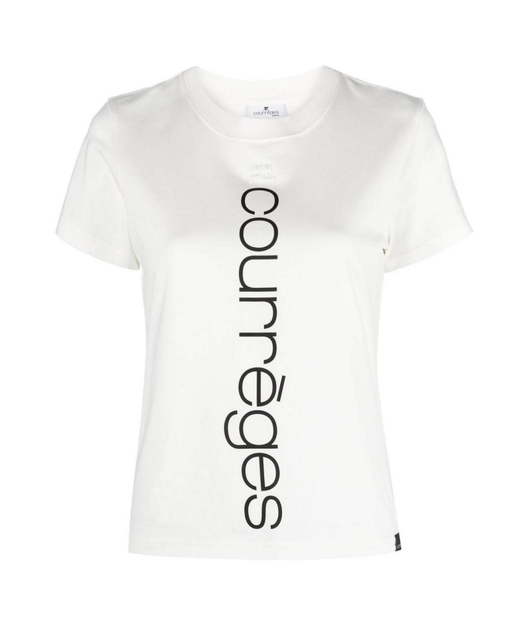COURREGES Белая хлопковая футболка, фото 1
