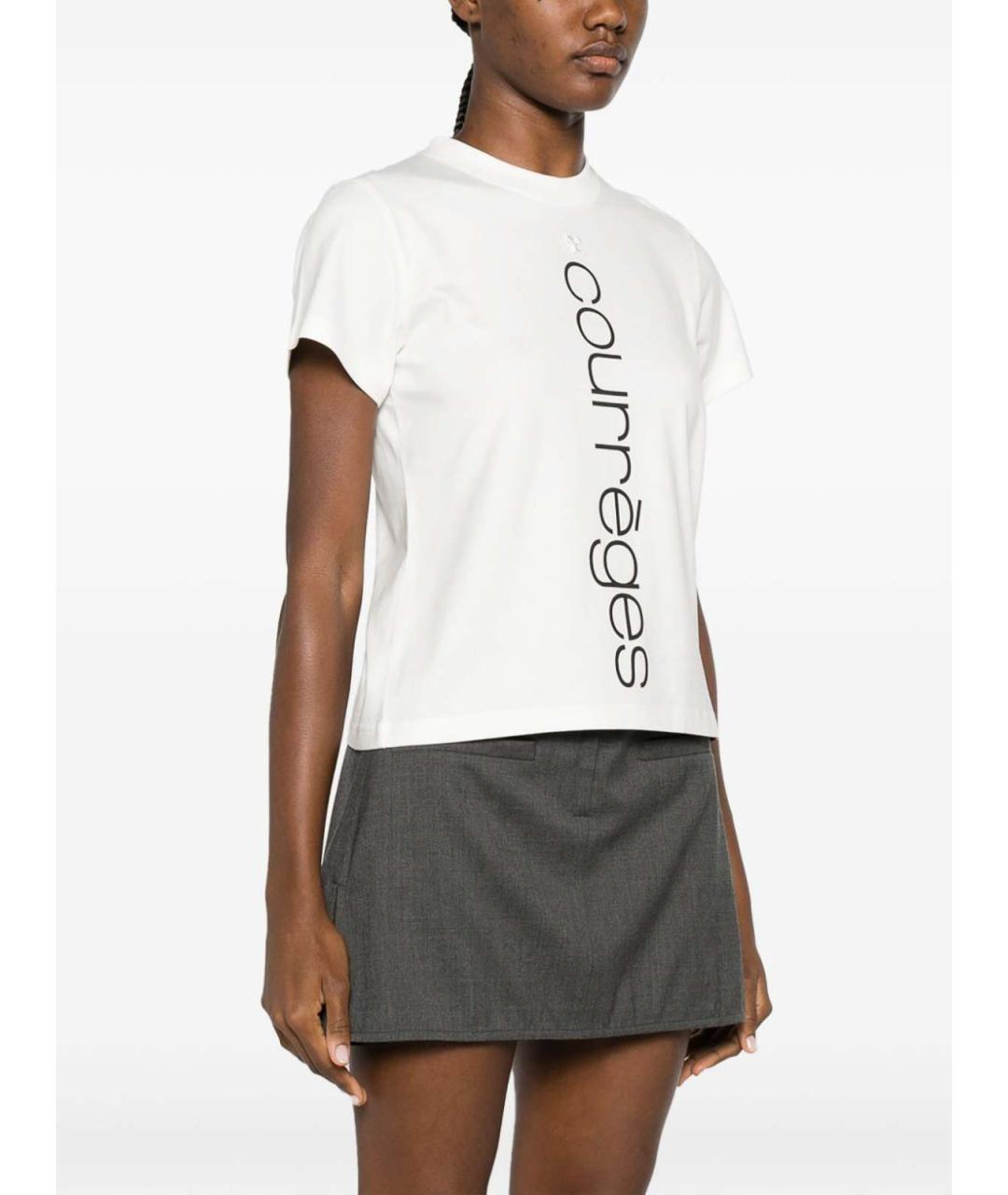 COURREGES Белая хлопковая футболка, фото 2
