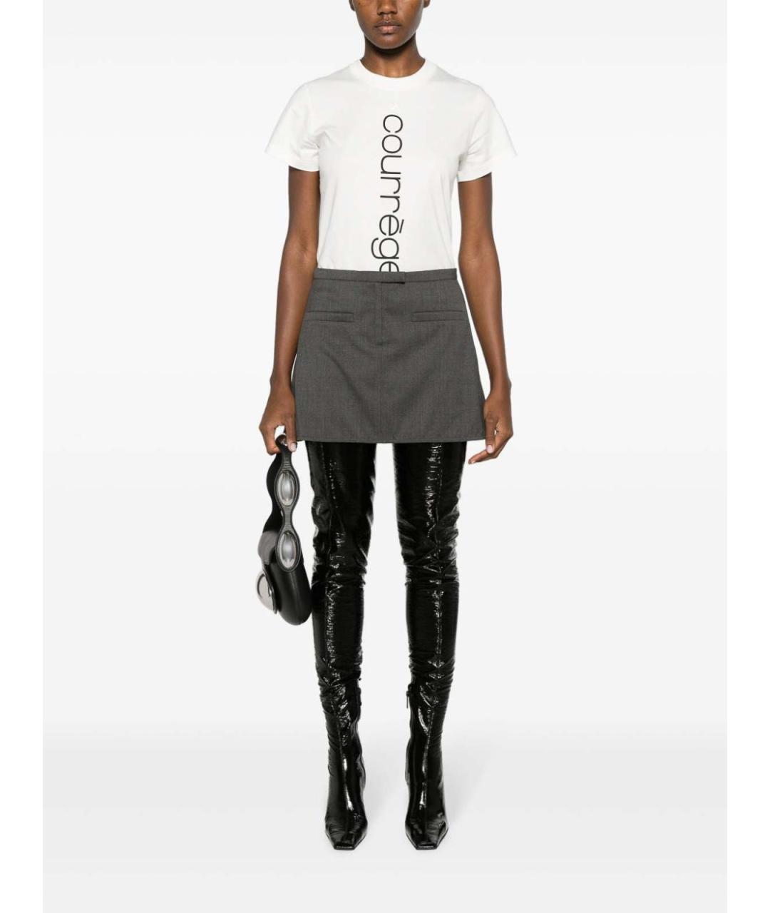 COURREGES Белая хлопковая футболка, фото 3