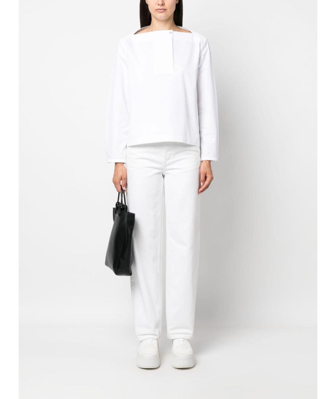 JIL SANDER Белая хлопковая блузы, фото 3