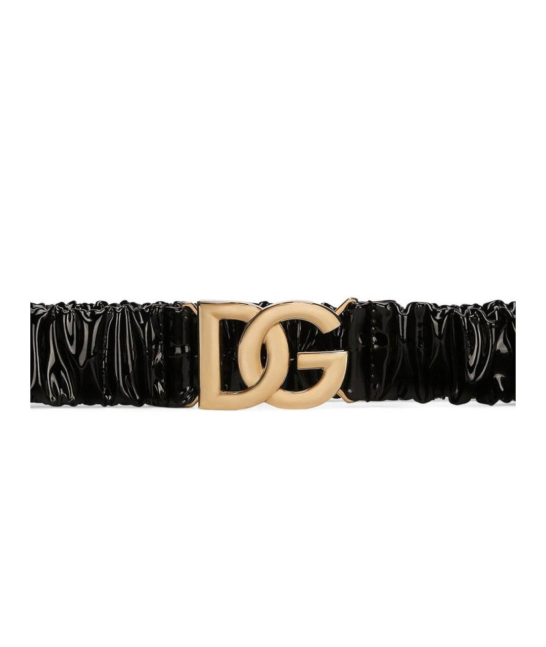DOLCE&GABBANA Черный кожаный ремень, фото 2