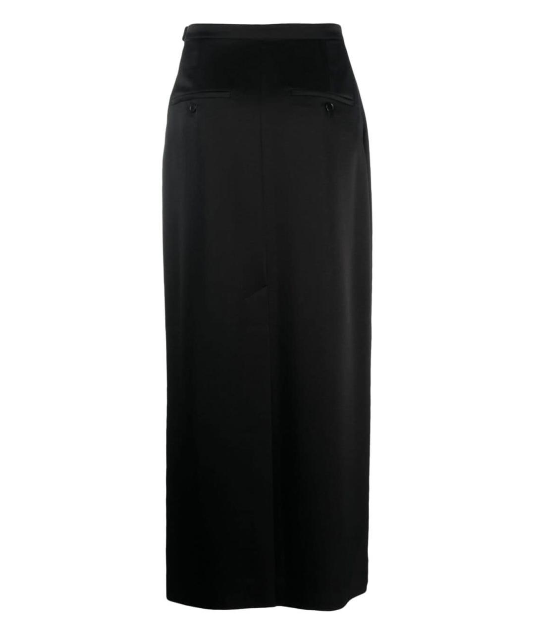 LANVIN Черная шелковая юбка миди, фото 2