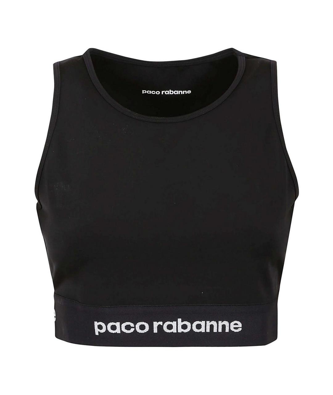 PACO RABANNE Черная хлопковая майка, фото 1