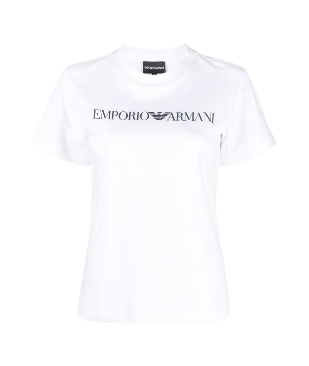 EMPORIO ARMANI Белая хлопковая футболка, фото 1
