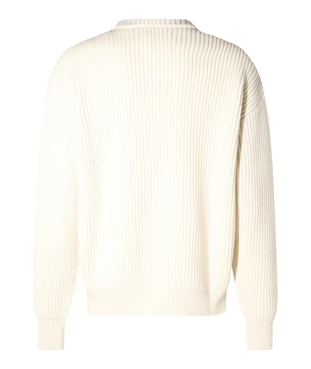 JIL SANDER Белый хлопковый джемпер / свитер, фото 2