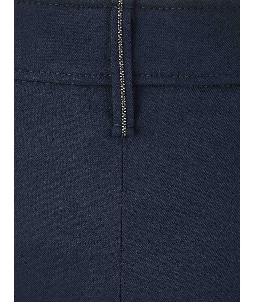 BRUNELLO CUCINELLI Синие хлопковые прямые брюки, фото 3